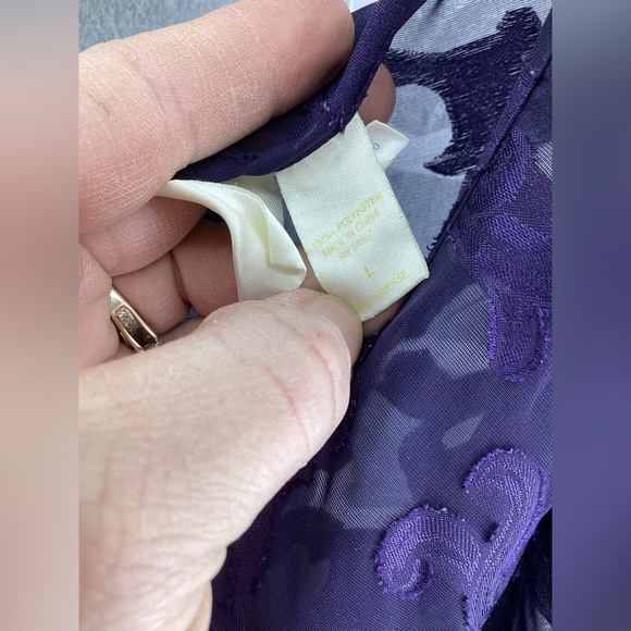 Vintage Victoria's Secret 2pc Purple Nightgown Slip Robe Size Large - Picture 3 of 5